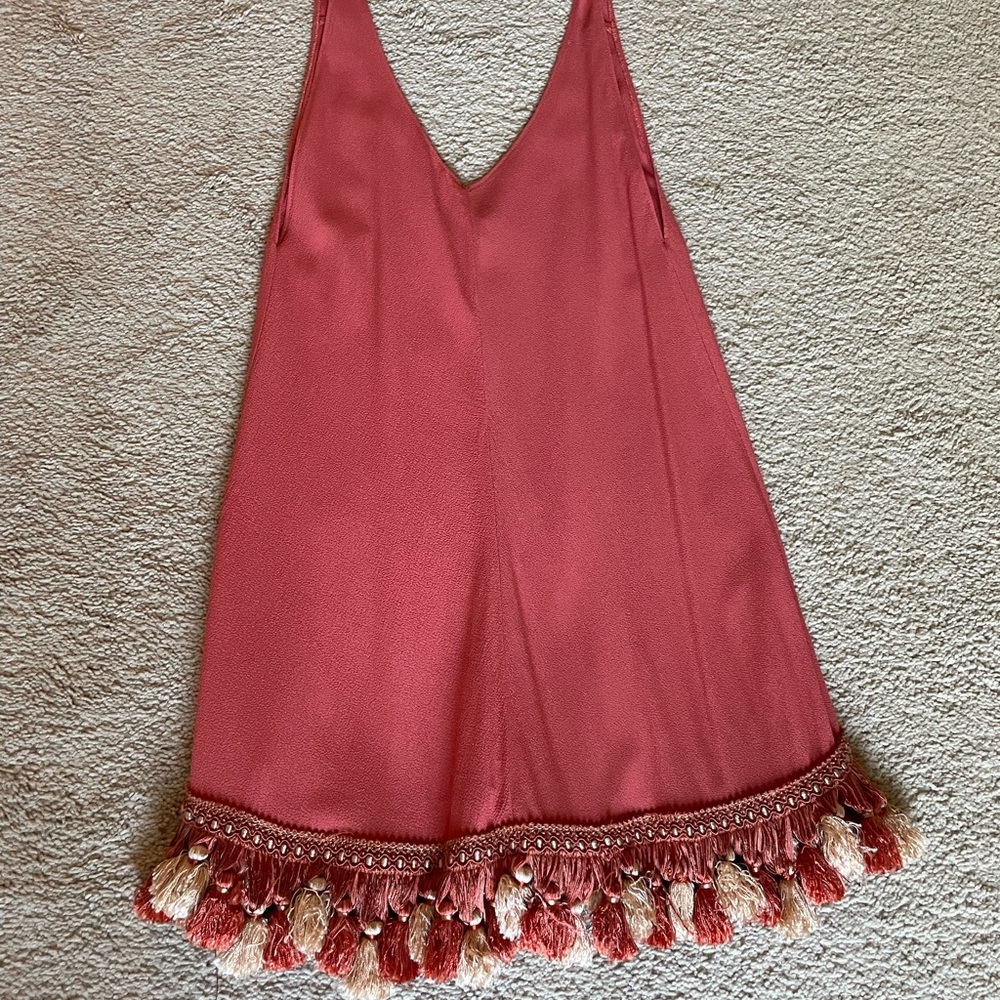 Reformation Mini Dress with Tassels